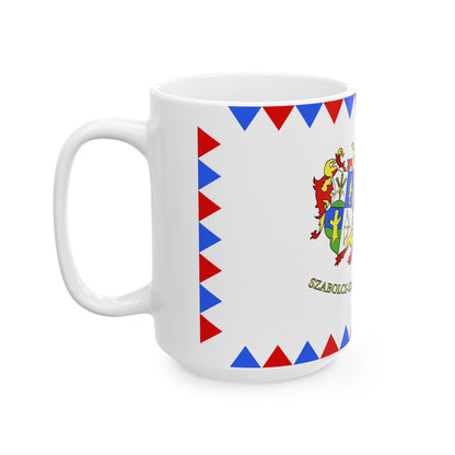 Flag-Szabolcs-Szatmar-Bereg-megye (Hungary) White Coffee Mug-Go Mug Yourself