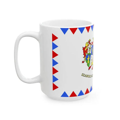 Flag-Szabolcs-Szatmar-Bereg-megye (Hungary) White Coffee Mug - Go Mug Yourself