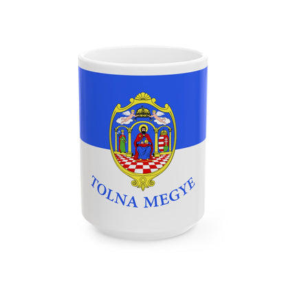 FLAG-Tolna-megye (Hungary) White Coffee Mug-15oz-Go Mug Yourself
