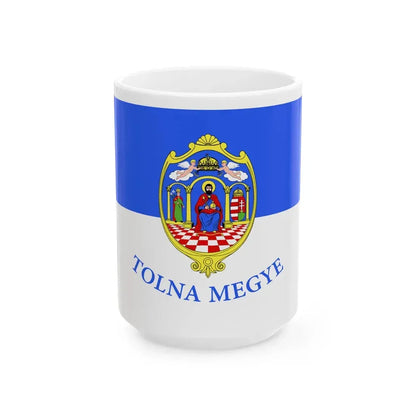FLAG-Tolna-megye (Hungary) White Coffee Mug 15oz - Go Mug Yourself