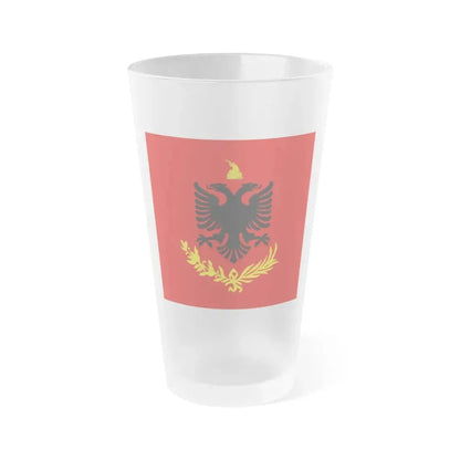 Flag variation of the Albanian Royal Army - Frosted Pint Glass 16oz 16oz Frosted - Go Mug Yourself