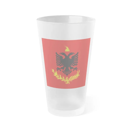 Flag variation of the Albanian Royal Army - Frosted Pint Glass 16oz 16oz Frosted - Go Mug Yourself