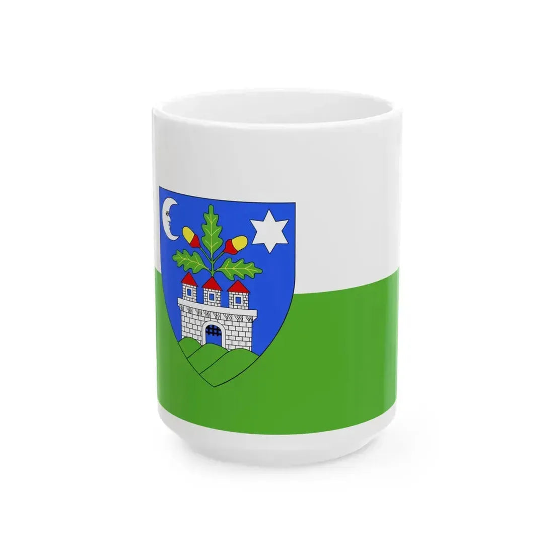 FLAG-Veszprem-megye (Hungary) White Coffee Mug 15oz - Go Mug Yourself