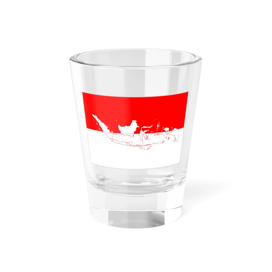 Flag with map of Indonesia (Indonesia) Shot Glass 1.5oz 1.5oz - Go Mug Yourself