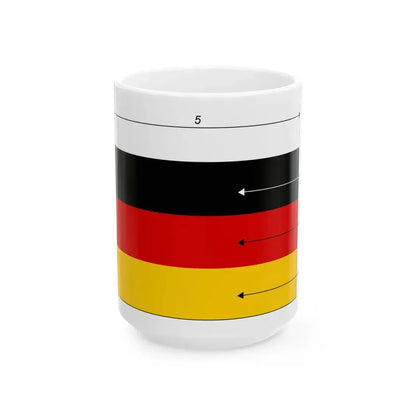 Flaga Niemiec - wymiary (Germany) White Coffee Mug 15oz - Go Mug Yourself