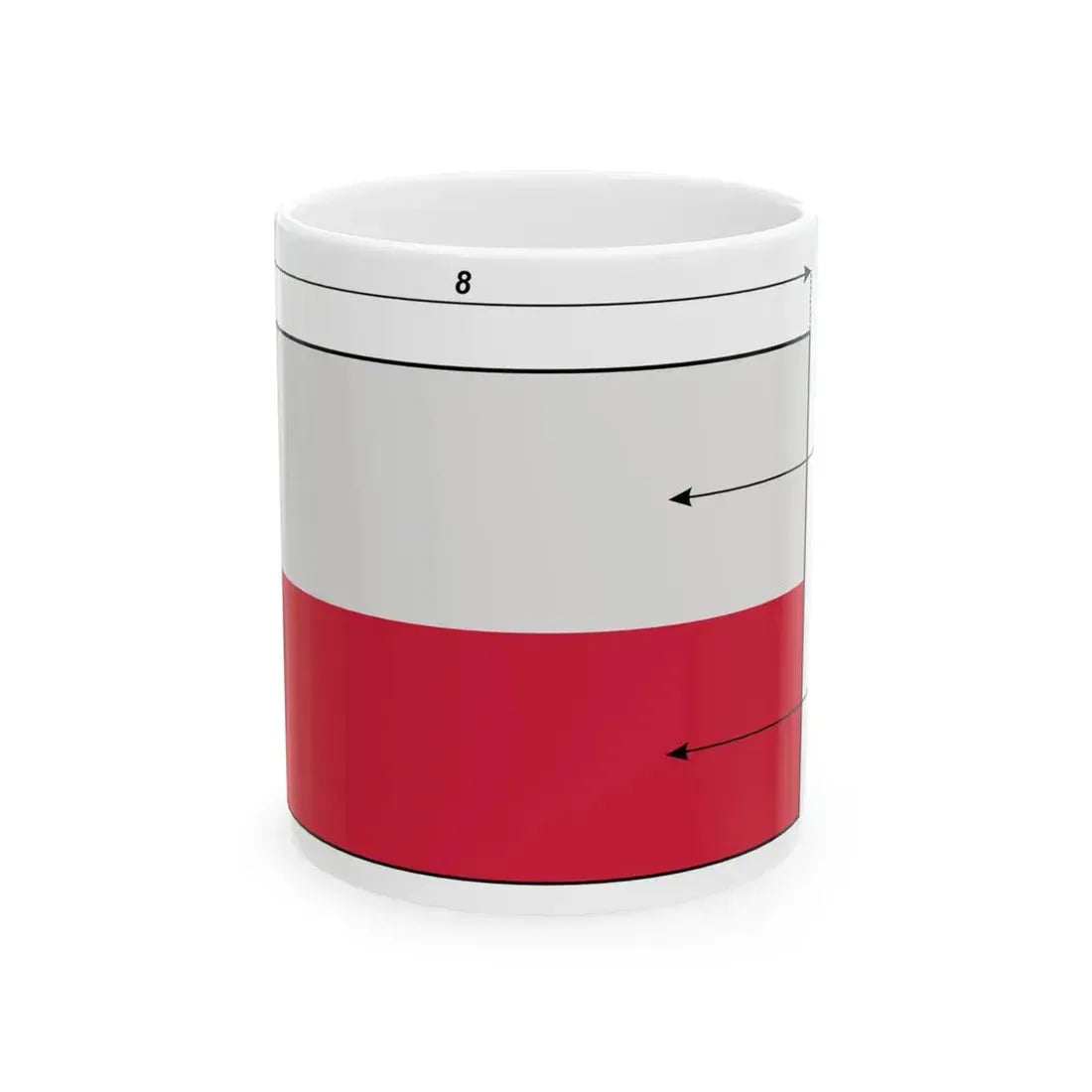 Flaga Polski - wymiary - kolory wg ustawy (Poland) White Coffee Mug 11oz - Go Mug Yourself