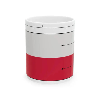 Flaga Polski - wymiary - kolory wg ustawy (Poland) White Coffee Mug 11oz - Go Mug Yourself