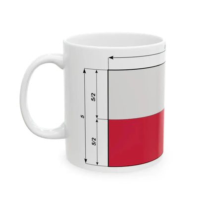 Flaga Polski - wymiary - kolory wg ustawy (Poland) White Coffee Mug - Go Mug Yourself