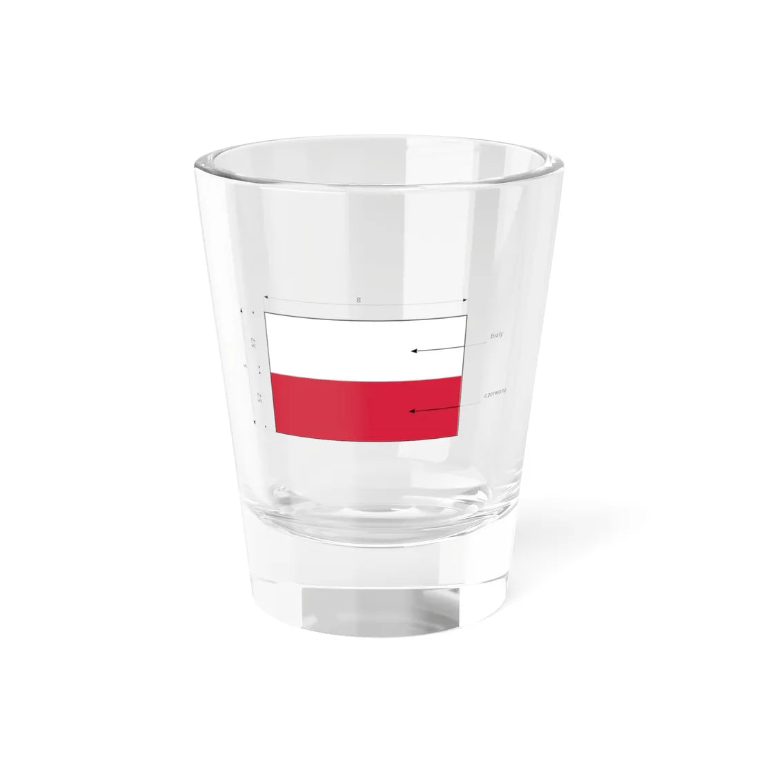 Flaga polski - wymiary wariant (Poland) Shot Glass 1.5oz 1.5oz - Go Mug Yourself