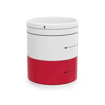 Flaga polski - wymiary wariant (Poland) White Coffee Mug 11oz - Go Mug Yourself