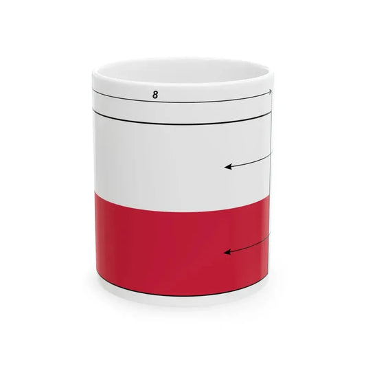 Flaga polski - wymiary wariant (Poland) White Coffee Mug 11oz - Go Mug Yourself