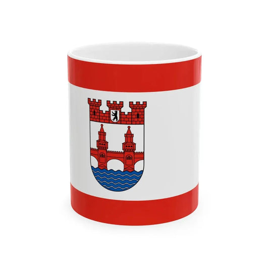 Flagge Bezirk Friedrichshain-Kreuzberg (Germany) White Coffee Mug 11oz - Go Mug Yourself
