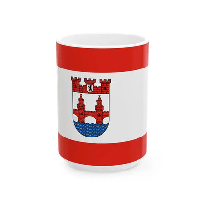Flagge Bezirk Friedrichshain-Kreuzberg (Germany) White Coffee Mug 15oz - Go Mug Yourself