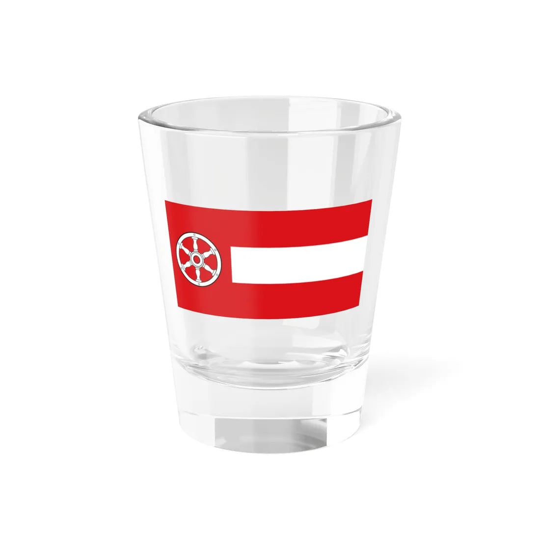 Flagge der kreisfreien Stadt Erfurt laut Hauptsatzung (Germany) Shot Glass 1.5oz 1.5oz - Go Mug Yourself
