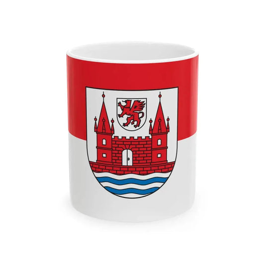 Flagge der Stadt Schwedt (Germany) White Coffee Mug 11oz - Go Mug Yourself