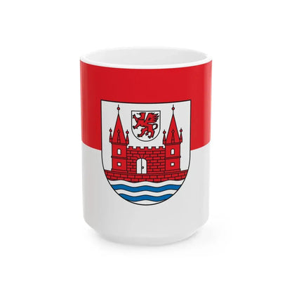 Flagge der Stadt Schwedt (Germany) White Coffee Mug 15oz - Go Mug Yourself