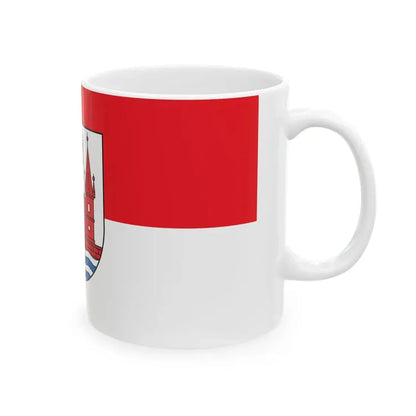 Flagge der Stadt Schwedt (Germany) White Coffee Mug - Go Mug Yourself
