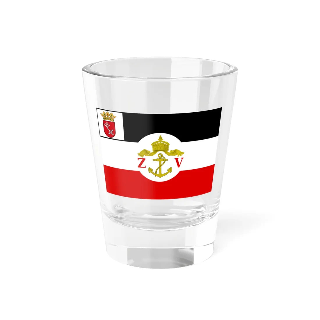 Flagge der Zollverwaltung Bremen 1895-1918 Deutsches Kaiserreich (Germany) Shot Glass 1.5oz 1.5oz - Go Mug Yourself