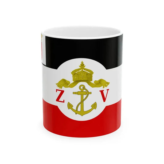 Flagge der Zollverwaltung Bremen 1895-1918 Deutsches Kaiserreich (Germany) White Coffee Mug 11oz - Go Mug Yourself