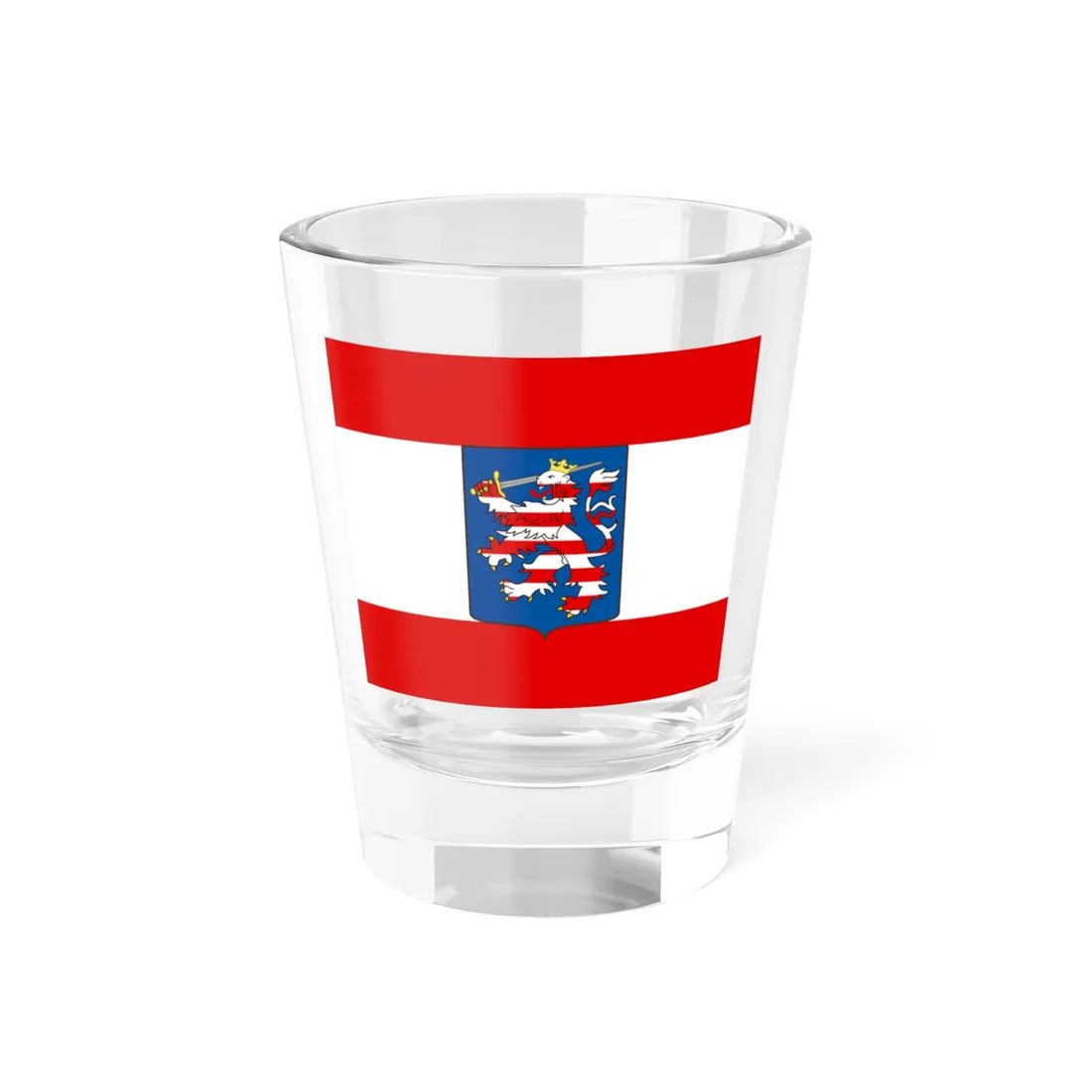 Flagge Großherzogtum Hessen mit Wappen (Germany) Shot Glass 1.5oz 1.5oz - Go Mug Yourself