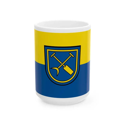 Flagge Linkenheim-Hochstetten (Germany) White Coffee Mug 15oz - Go Mug Yourself