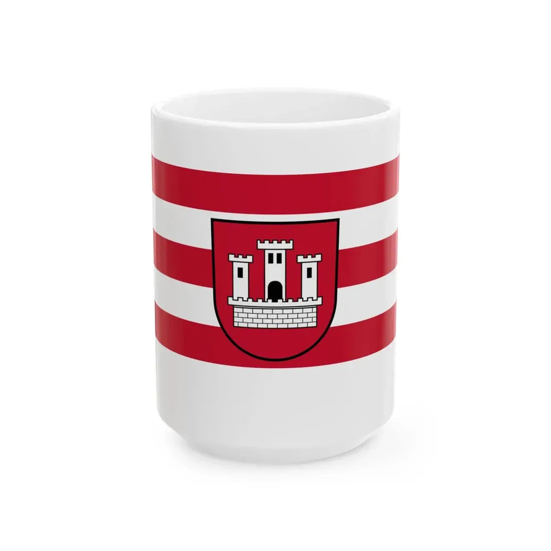 Flagge von Klosterneuburg (Austria) White Coffee Mug 15oz - Go Mug Yourself