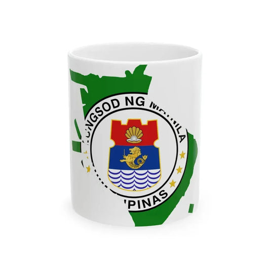 FlagMap City of Manila (Philippines) White Coffee Mug 11oz - Go Mug Yourself