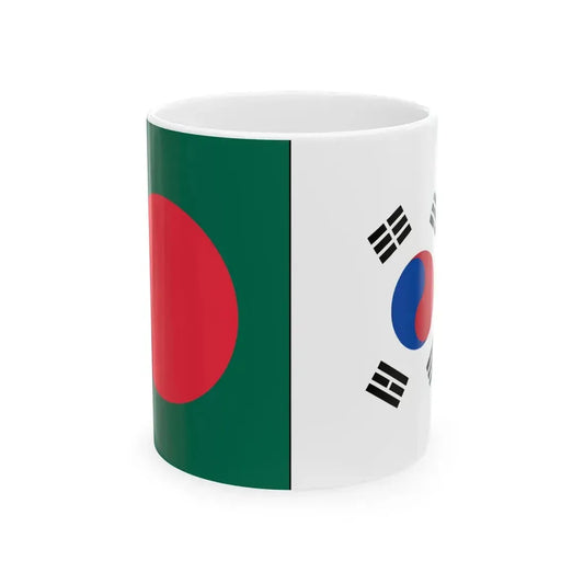 Flags of Bangladesh and South Korea 16-9 (Bangladesh) White Coffee Mug 11oz - Go Mug Yourself