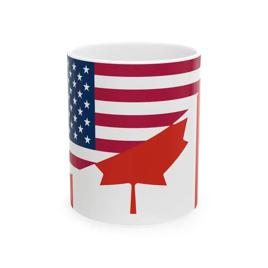 Flags of Canada and the United States (Canada) White Coffee Mug 11oz - Go Mug Yourself