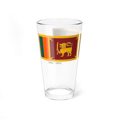 Flags of Dominion of Ceylon (Sri Lanka) Pint Glass 16oz - Go Mug Yourself