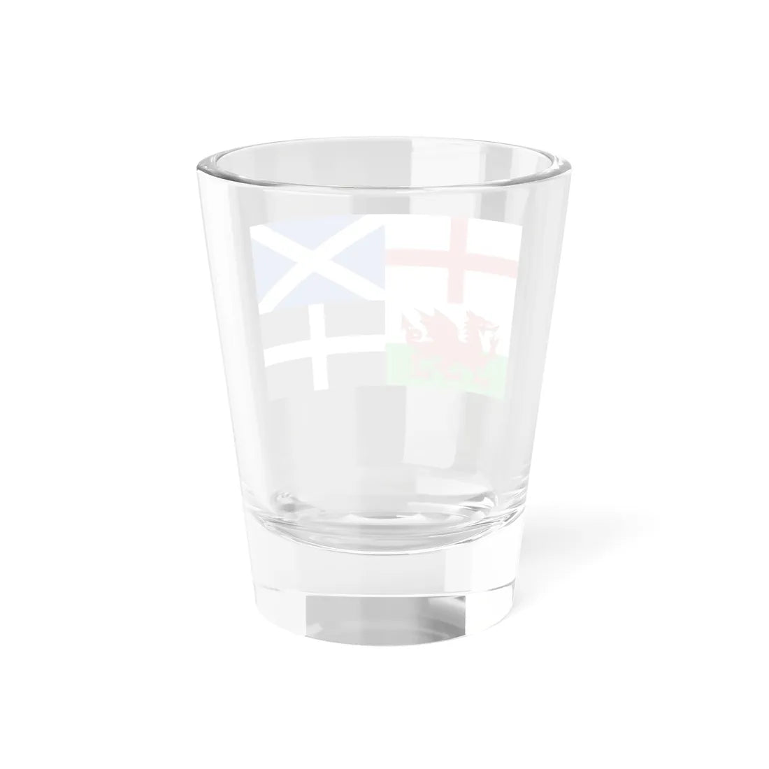 Flags of England Scotland Wales and Cornwall (England) Shot Glass 1.5oz - Go Mug Yourself