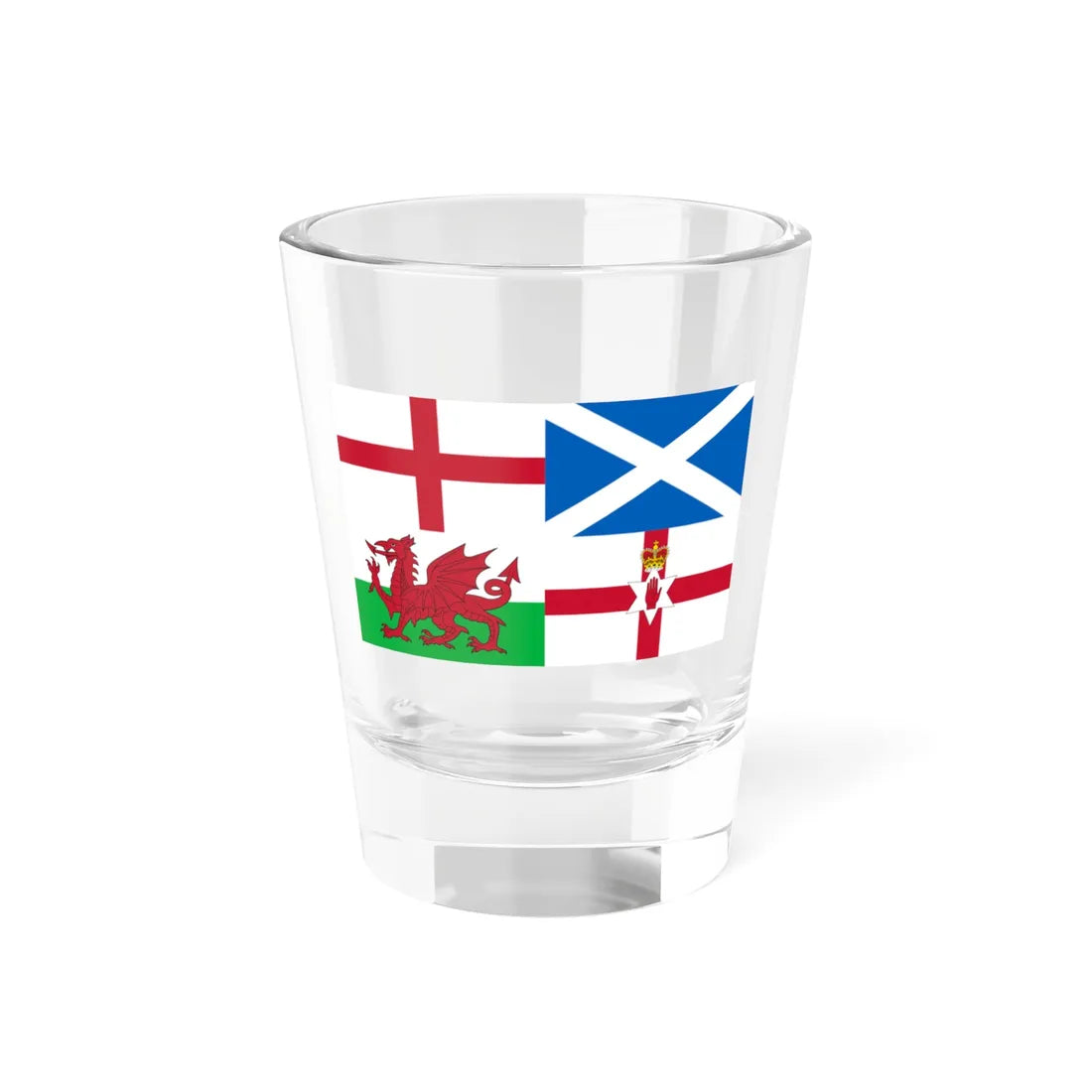Flags of England Scotland Wales and Northern Ireland (England) Shot Glass 1.5oz 1.5oz - Go Mug Yourself