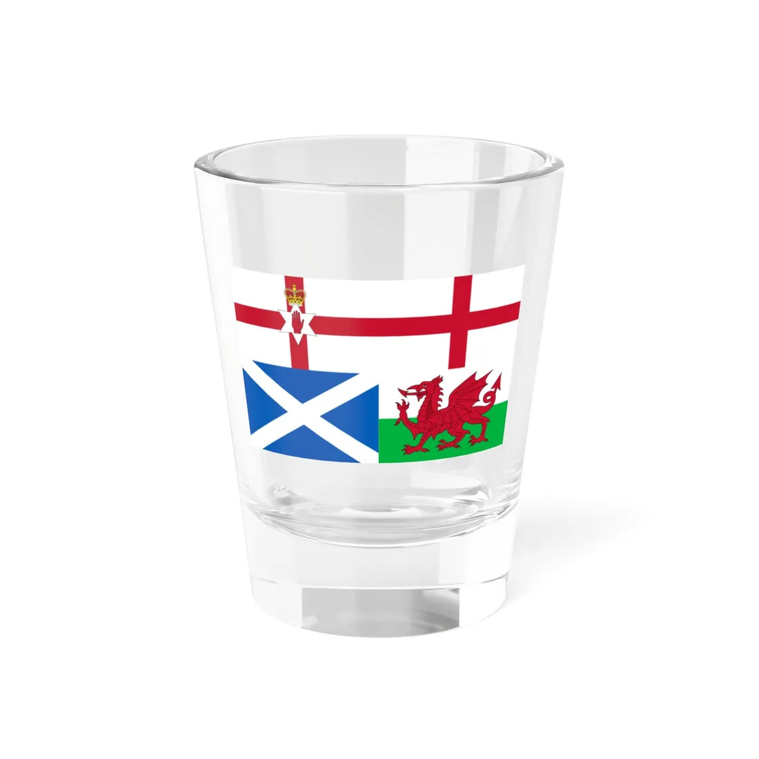 Flags of Northern Ireland England Scotland and Wales (England) Shot Glass 1.5oz 1.5oz - Go Mug Yourself