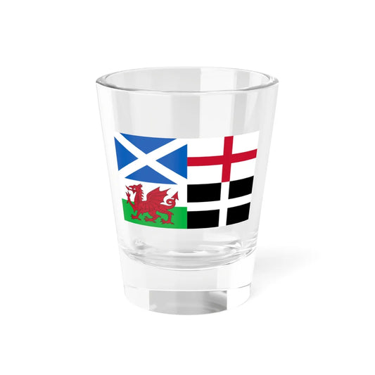 Flags of Scotland England Wales and Cornwall (England) Shot Glass 1.5oz 1.5oz - Go Mug Yourself