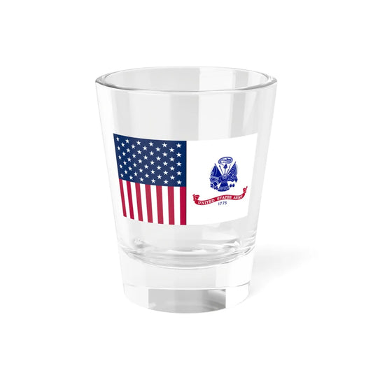Flags of USA and the US Army 16-9 ratio (United States) Shot Glass 1.5oz 1.5oz - Go Mug Yourself