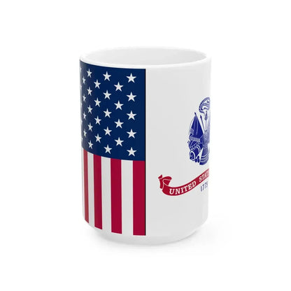 Flags of USA and the US Army 16-9 ratio (United States) White Coffee Mug 15oz - Go Mug Yourself
