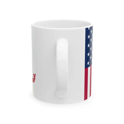 Flags of USA and the US Army 16-9 ratio (United States) White Coffee Mug - Go Mug Yourself