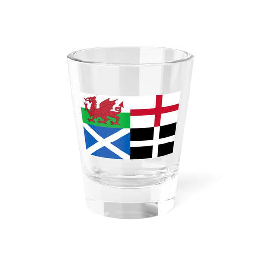 Flags of Wales England Scotland and Cornwall (England) Shot Glass 1.5oz 1.5oz - Go Mug Yourself