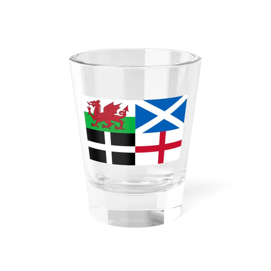 Flags of Wales Scotland Cornwall and England (England) Shot Glass 1.5oz 1.5oz - Go Mug Yourself