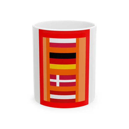 Flags POL DEU DAN AUS (Austria) White Coffee Mug 11oz - Go Mug Yourself