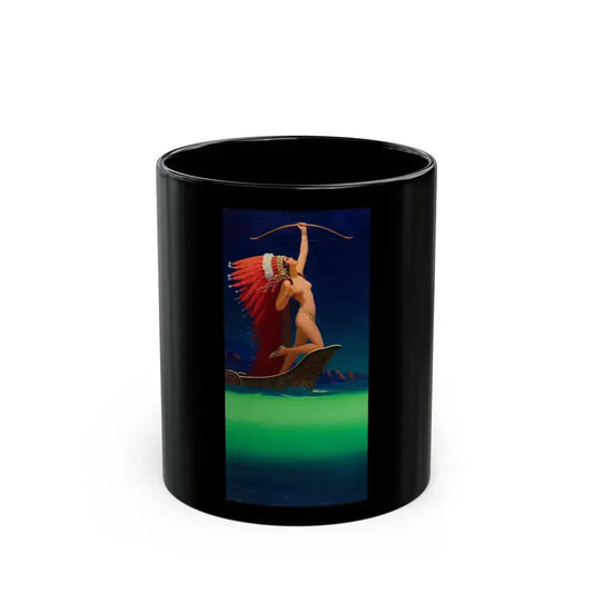 Flaming Arrow, calendar illustration, c. 1934 - Black Coffee Mug 11oz - Go Mug Yourself