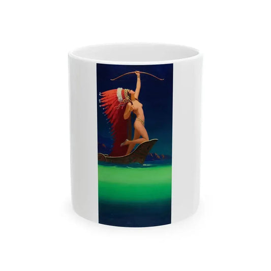Flaming Arrow, calendar illustration, c. 1934 - White Coffee Mug 11oz - Go Mug Yourself