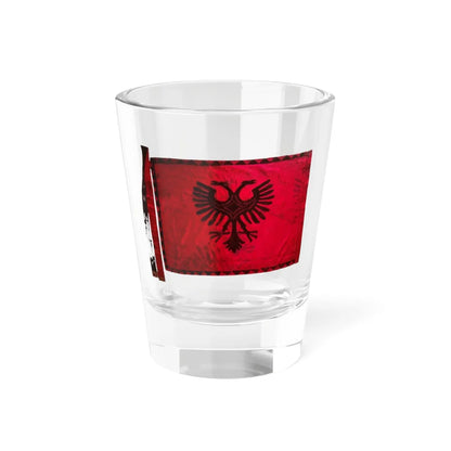 Flamuri i Batalionit Sulmues Ushtarak Erzeni (Albania) Shot Glass 1.5oz 1.5oz - Go Mug Yourself