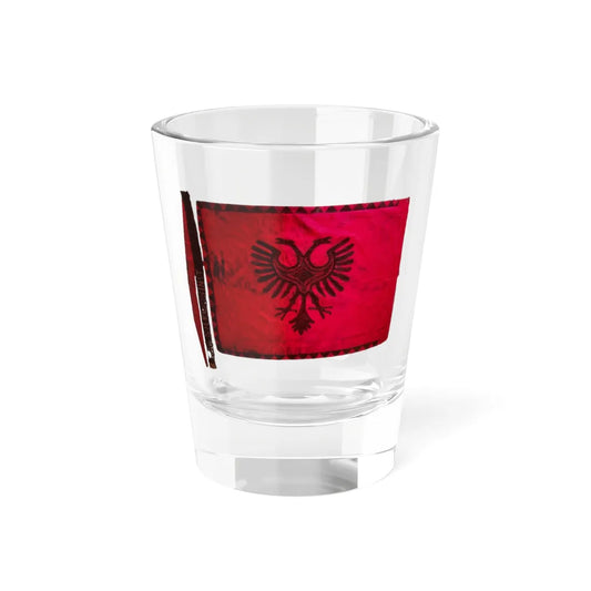 Flamuri i Batalionit Sulmues Ushtarak Shkumbini (Albania) Shot Glass 1.5oz 1.5oz - Go Mug Yourself