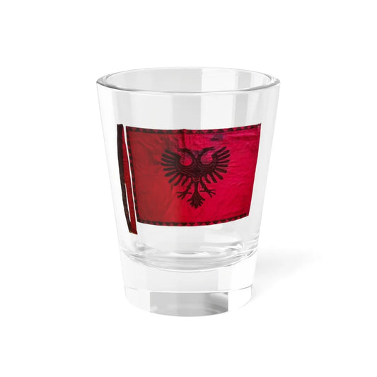 Flamuri i Batalionit Sulmues Ushtarak Vjosa (Albania) Shot Glass 1.5oz 1.5oz - Go Mug Yourself