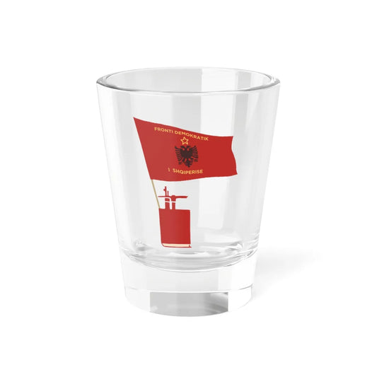 Flamuri i Frontit Demokratik të Shqipërisë (Albania) Shot Glass 1.5oz 1.5oz - Go Mug Yourself