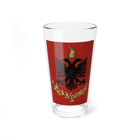 Flamuri i N.M. së Tij dhe i Ushtrisë (Albania) Pint Glass 16oz 16oz - Go Mug Yourself