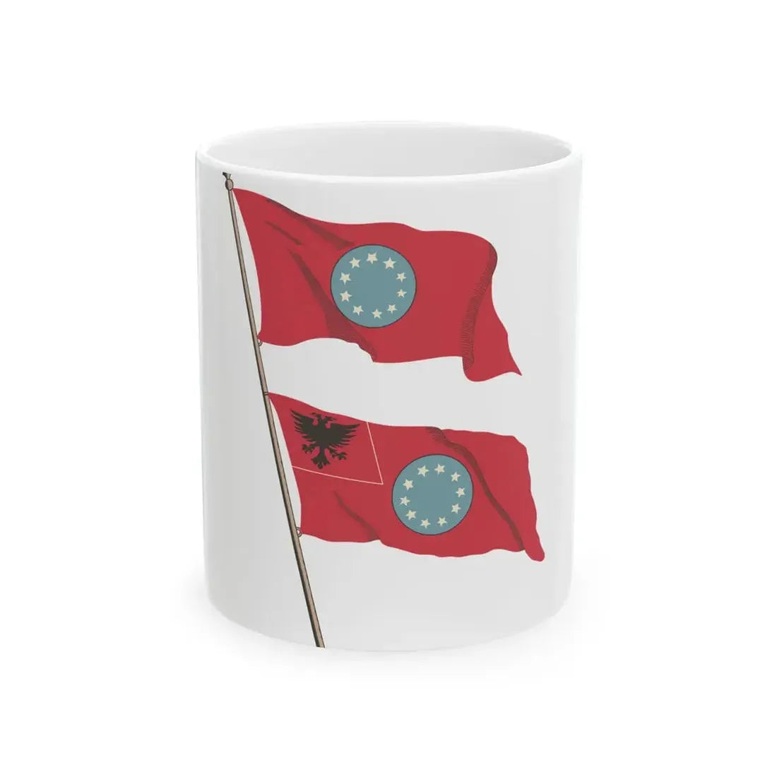 Flamuri i Partis Nacional-Ballkanike Shqiptare 1929 (Albania) White Coffee Mug 11oz - Go Mug Yourself