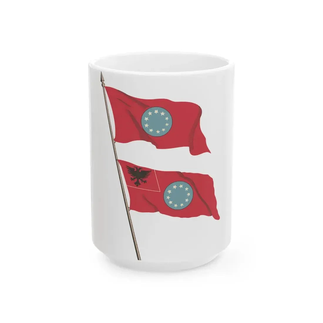 Flamuri i Partis Nacional-Ballkanike Shqiptare 1929 (Albania) White Coffee Mug 15oz - Go Mug Yourself