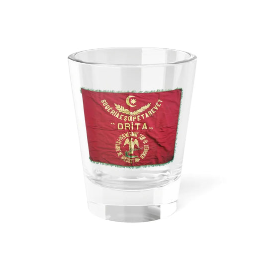 Flamuri i Shoqërisë Drita 1884 (Albania) Shot Glass 1.5oz 1.5oz - Go Mug Yourself